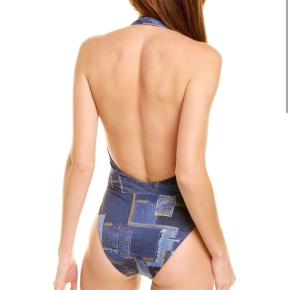 WEWOREWHAT Collar Racerback One-piece Swimsuit NWT - Picture 3 of 7